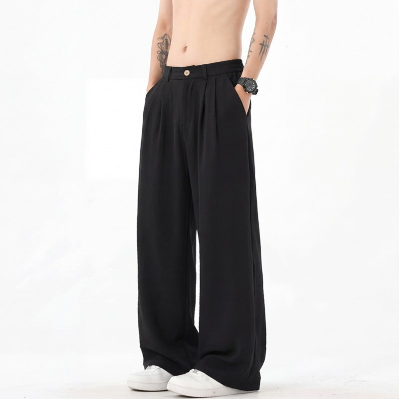 Herren nan weite Leinenhose mit hoher Bundfalte und lässigem Schnitt Drune