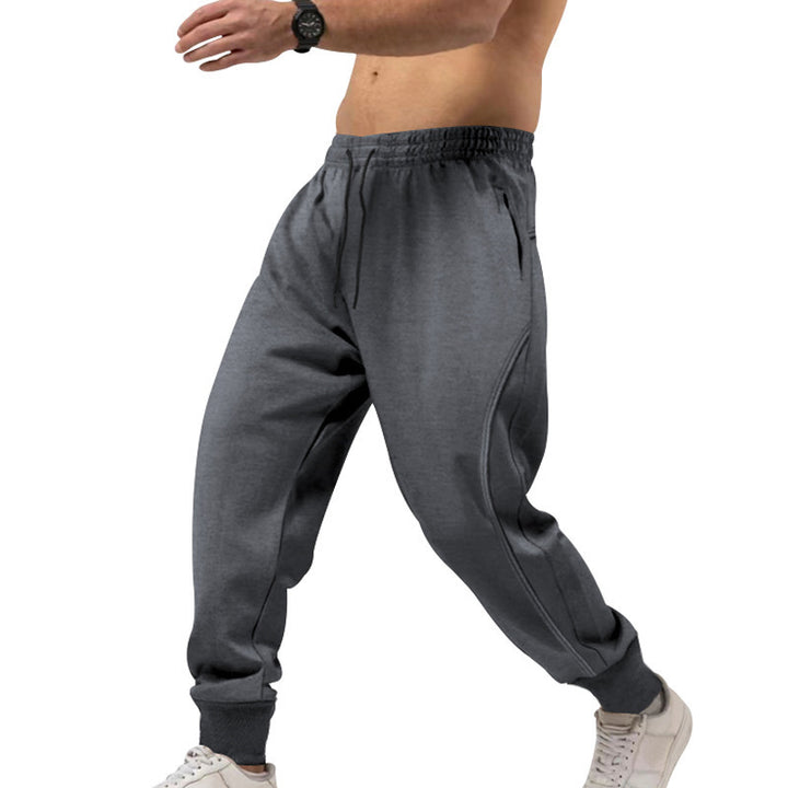 Herren sportliche Sweatpants mit seitlichen Reißverschlusstaschen und elastischem Bund Drune