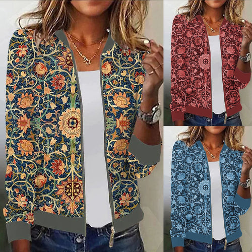 Damen Blousonjacke mit floralem Muster Drune