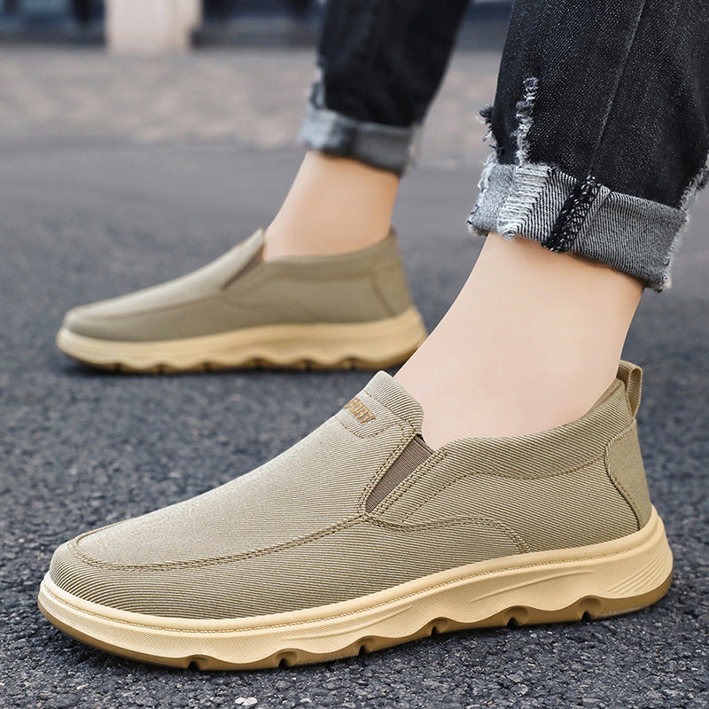 Herren nan leichter Slip-On Canvas-Sneaker mit elastischem Einstieg, gepolsterter Innensohle und profiliert rutschfester Gummilaufsohle Drune