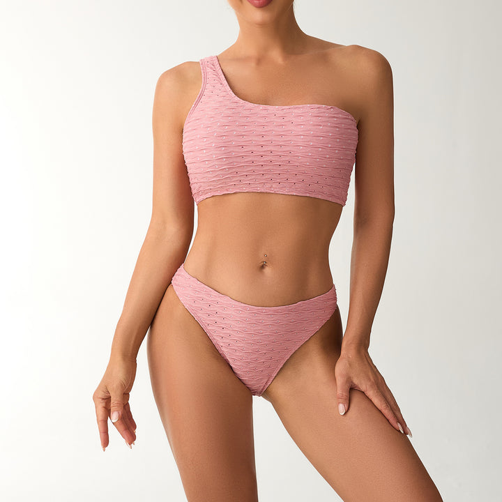 Damen Einseitiges Bikini-Set mit raffiniertem Rüschendesign Drune