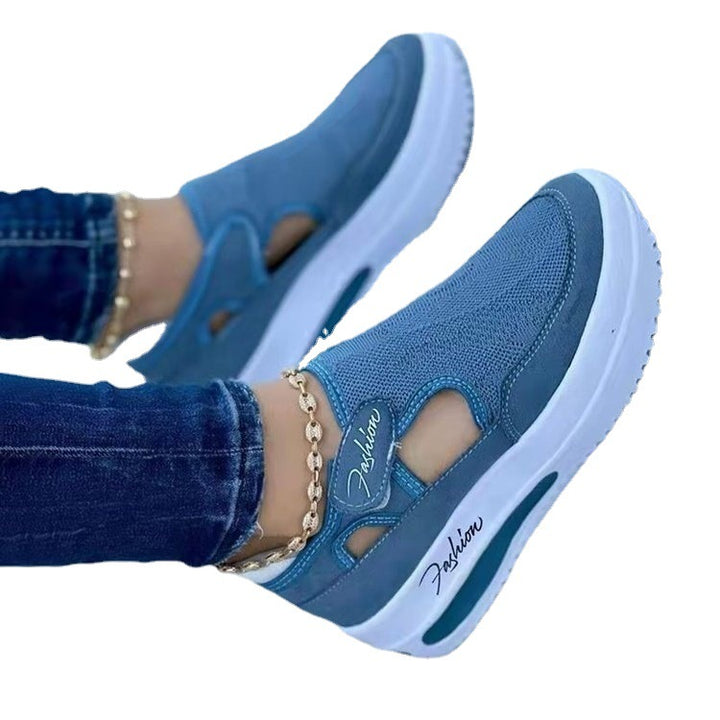 Damen  atmungsaktive Plateausneaker mit Klettverschluss und integrierter Luftdämpfung Drune