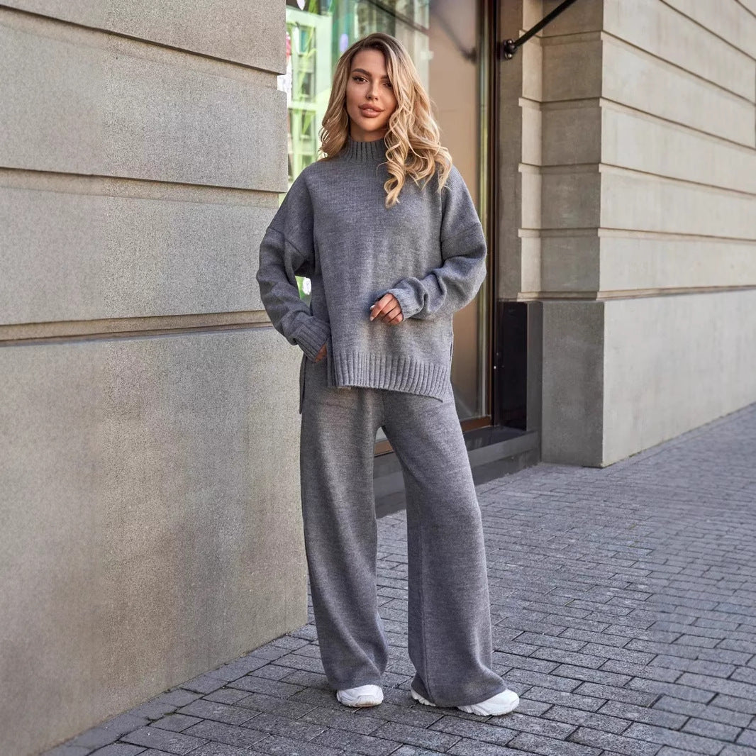 Damen Kuscheliges Strickoberteil und weite Hose Drune