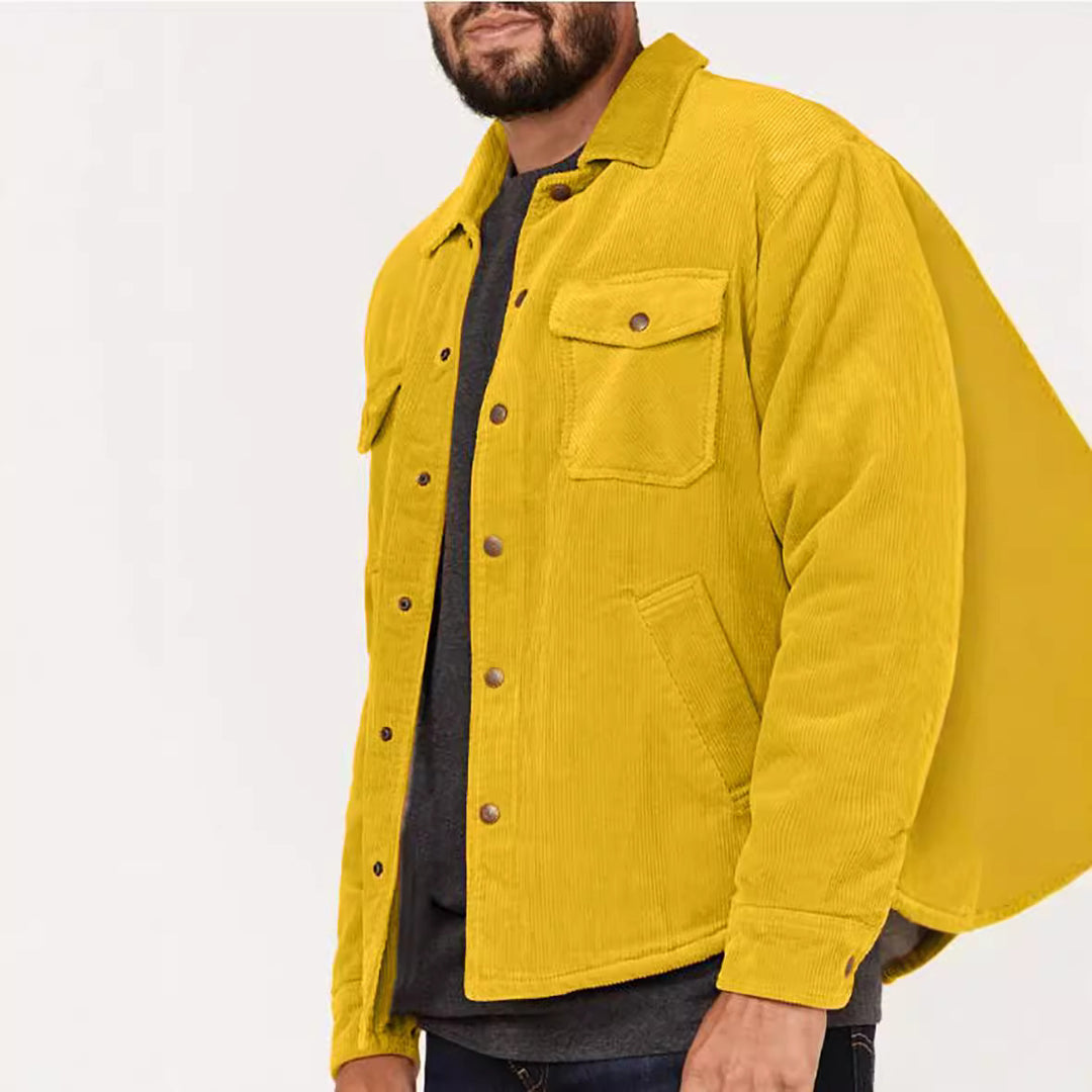 Herren lässige Cordjacke mit praktischen Brust- und Seitentaschen Drune