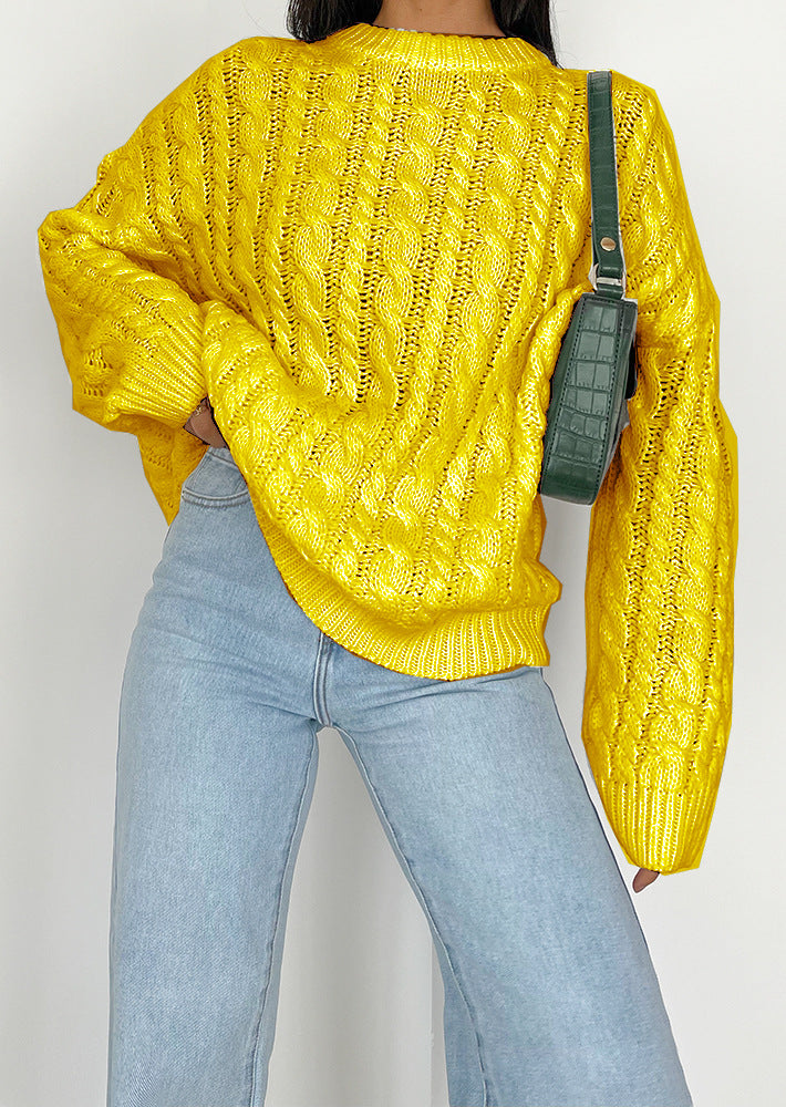 Damen Grobstrickpullover mit raffiniertem Zopfmuster aus weichem Material Drune