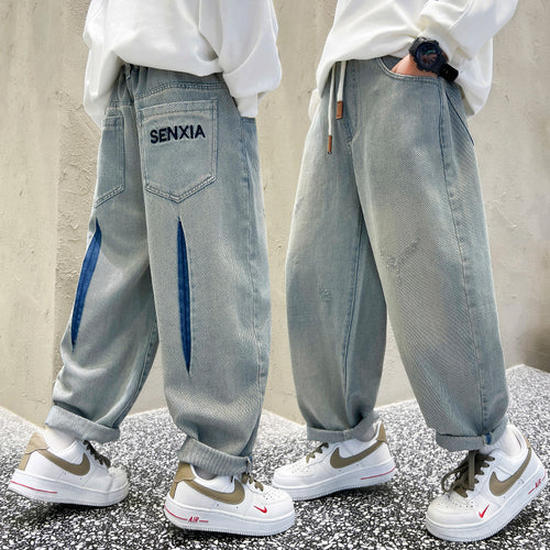 Herren weite Jeans mit modernem Schnitt und kreativen Details Drune