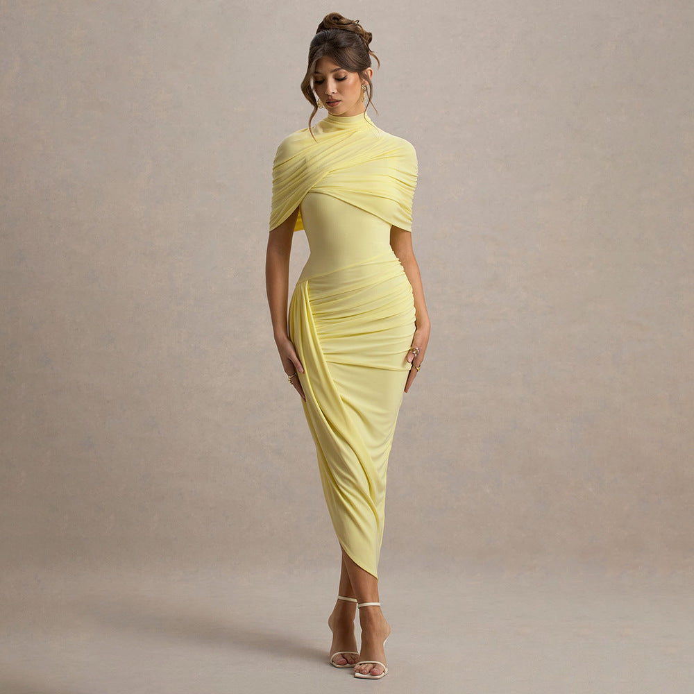 Damen elegantes, figurbetontes Rüschendes Abendkleid Drune
