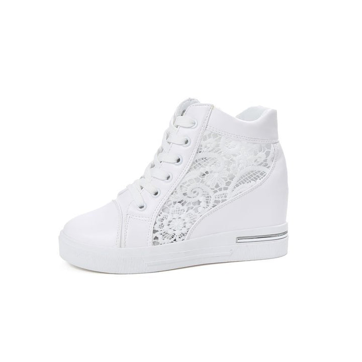 Damen Wedge-Sneaker mit modischem Spitzen-Detail und lässigem Metallic-Finish Drune