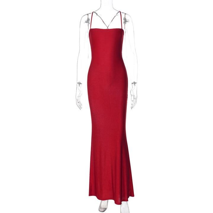 Damen Elegantes, figurbetontes Abendkleid mit Spaghetti-Trägern Drune