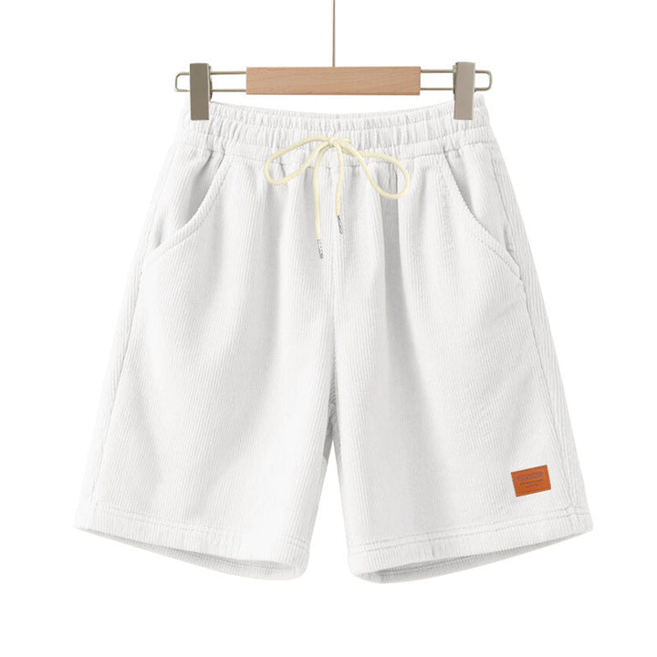 Herren nan lässige Bermudashorts aus feinstrukturiertem Baumwollmix mit elastischem Bund und Kordelzug Drune