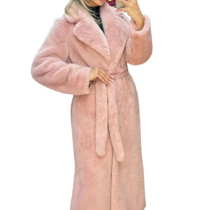 Damen Flauschen Mantel Drune