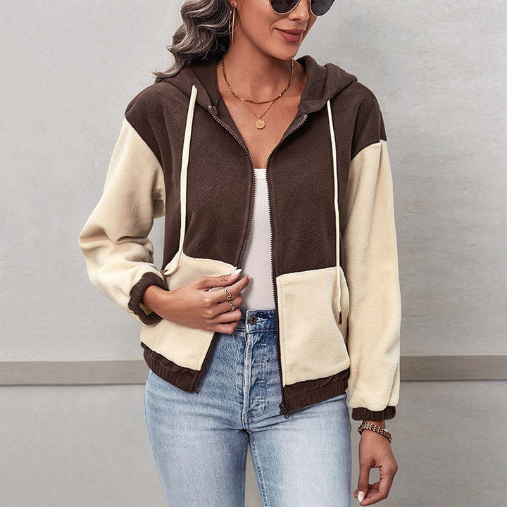 Damen kuschelige Fleece Jacke Drune