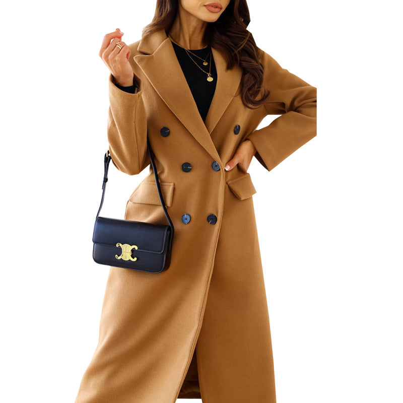 Damen Elegante und modische Wollmantel Drune