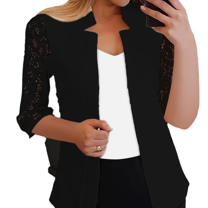Damen Elegante Blazerjacke mit Spitze Drune