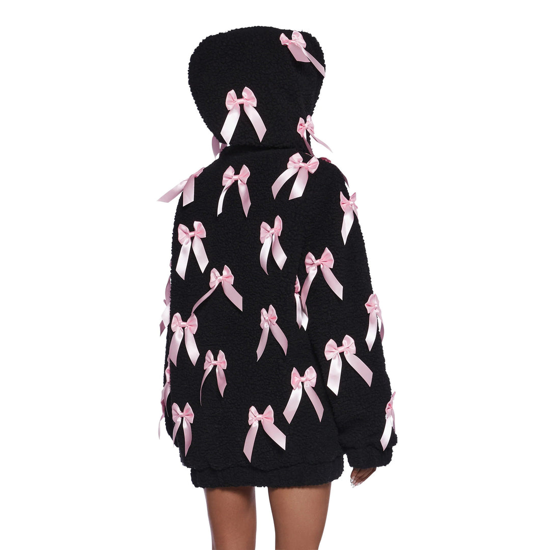 Damen Fleecejacke mit aufwendigen Satinschleifen Drune