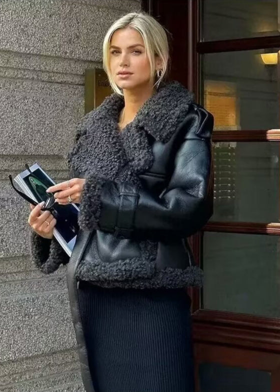 Drune | Shearling-futtered Pilotjacke