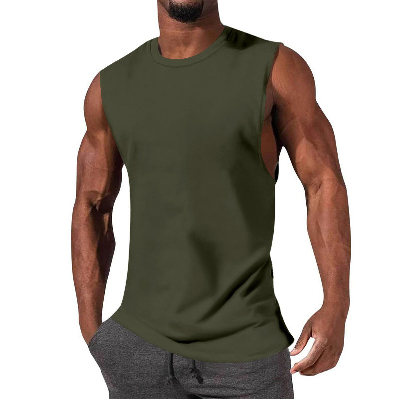 Herren nan athletisches Tanktop mit extra tiefem Armanschnitt und elastischem Baumwollmix Drune