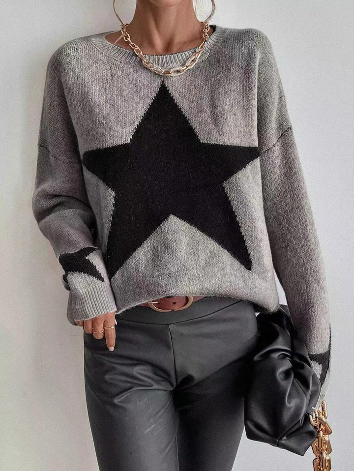 Drune Big Stars Pullover Rundhals Sweatshirt