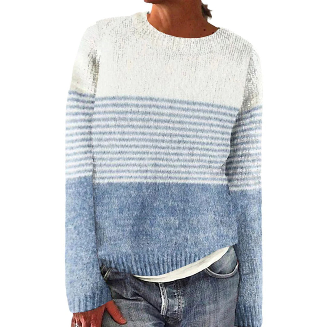 Damen Pullover mit modischem Streifenmuster und weichem Material Drune
