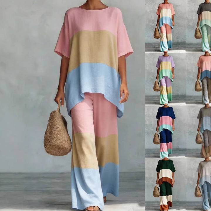 Damen Stilvolles und lässiges Zweiteiler-Set mit geometrischem Design Drune