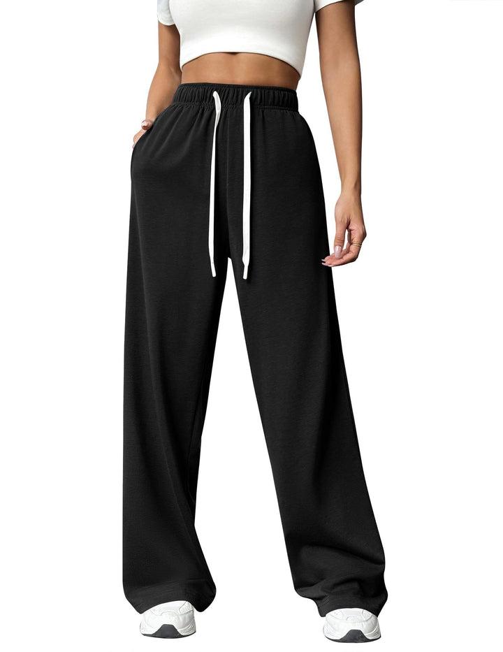 Damen lose Jogginghose mit elastischem Bund und Seitentaschen Drune