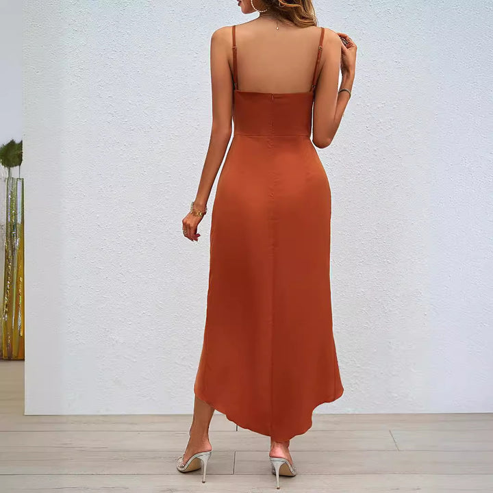 Damen Wickelkleid mit elegantem V-Ausschnitt und verspieltem Schlitz Drune
