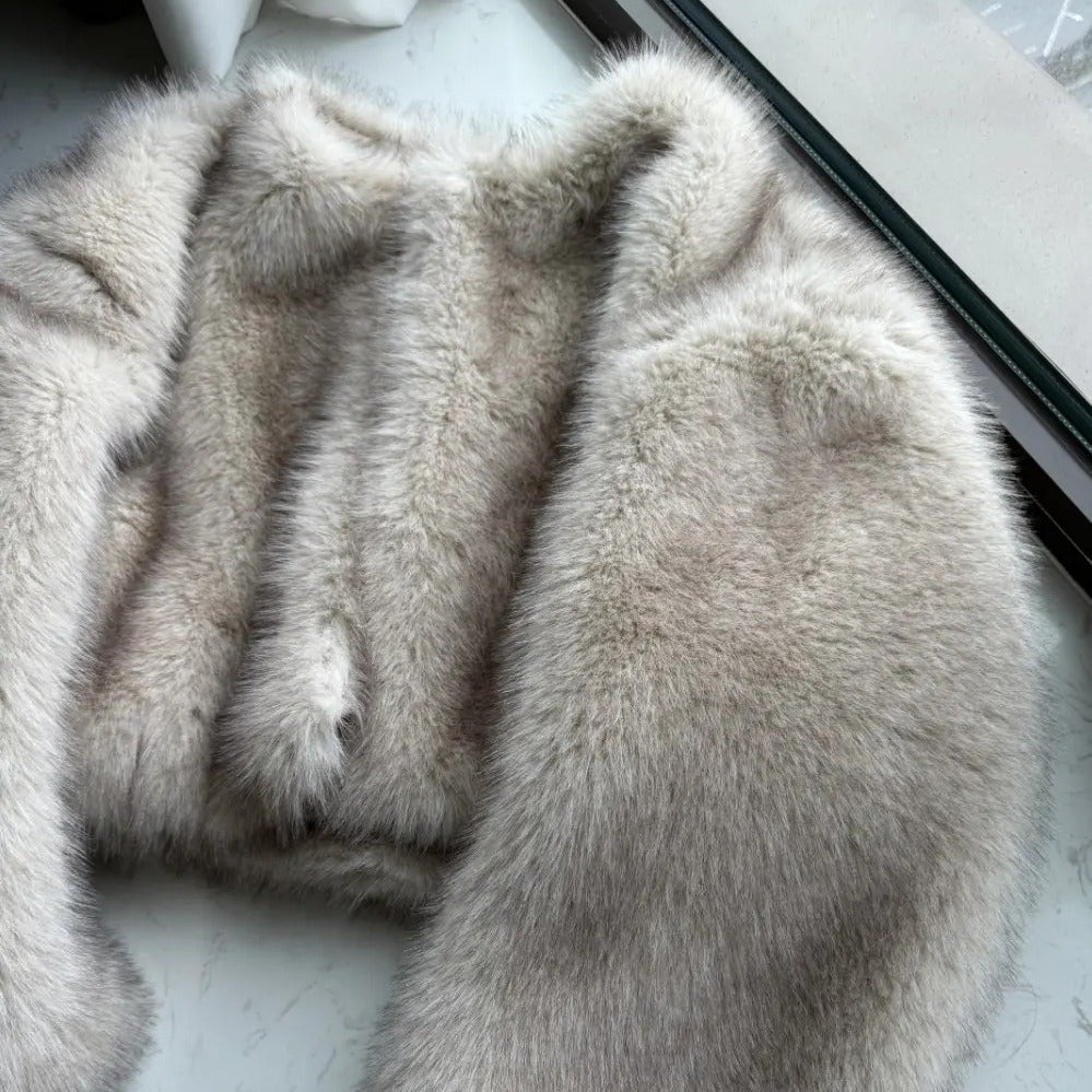 Damen Modische Plüschjacke Drune