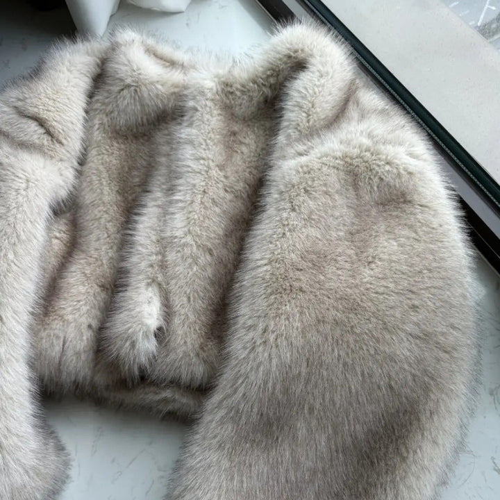 Damen Modische Plüschjacke Drune