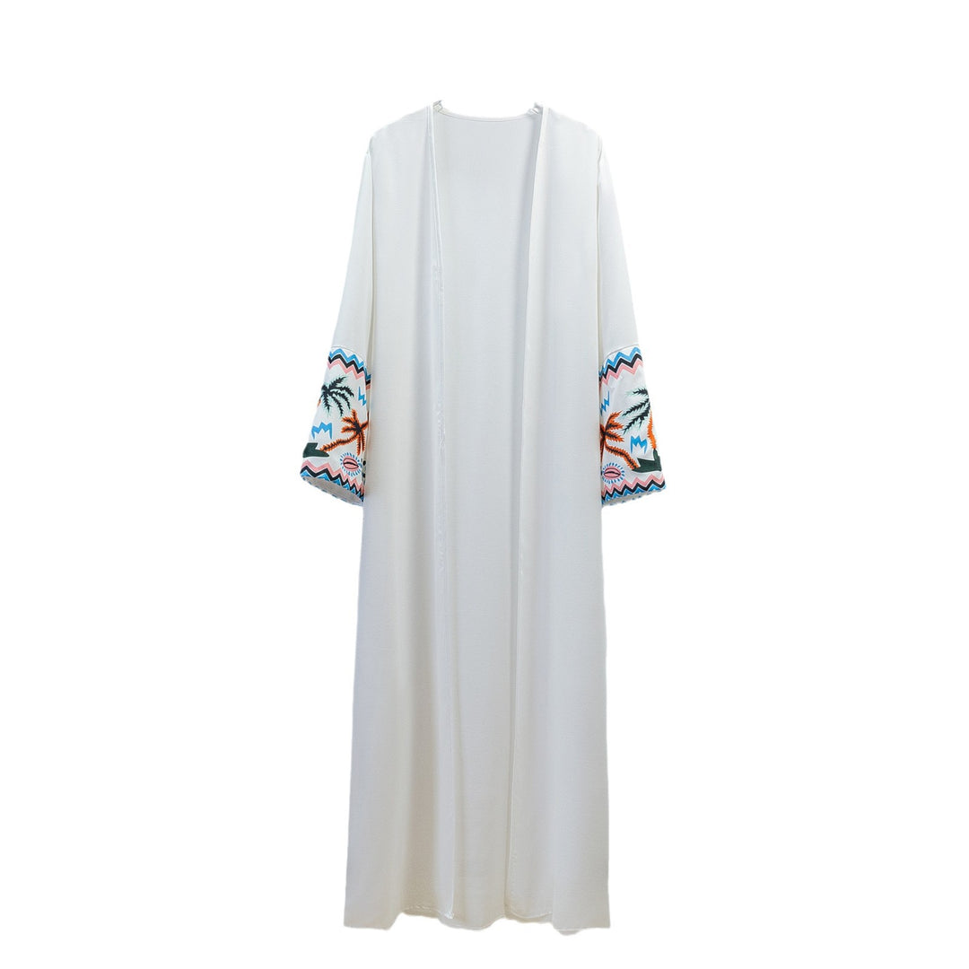 Damen elegante Kaftan-Robe mit kunstvollen Stickdetails Drune