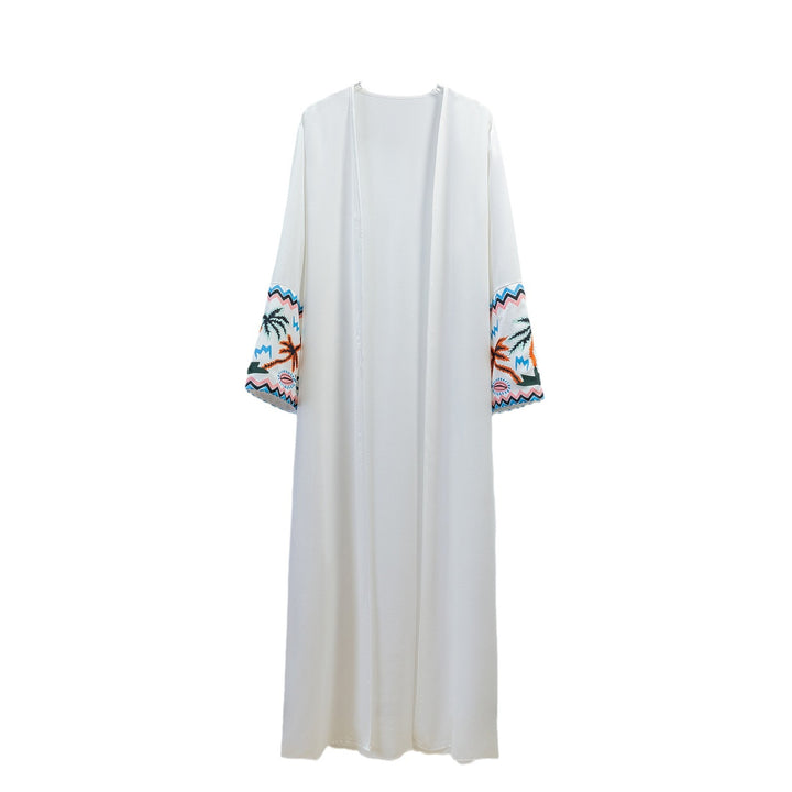 Damen elegante Kaftan-Robe mit kunstvollen Stickdetails Drune