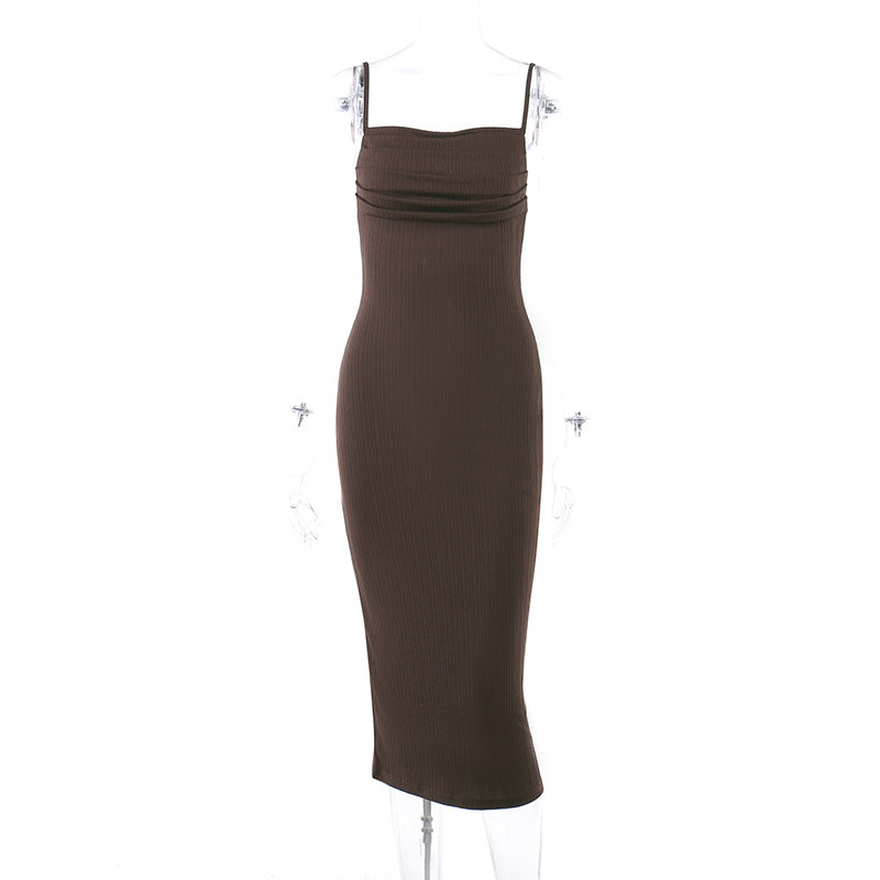 Damen Figurschmeichelndes Midi-Kleid mit dezentem Raffungseffekt Drune