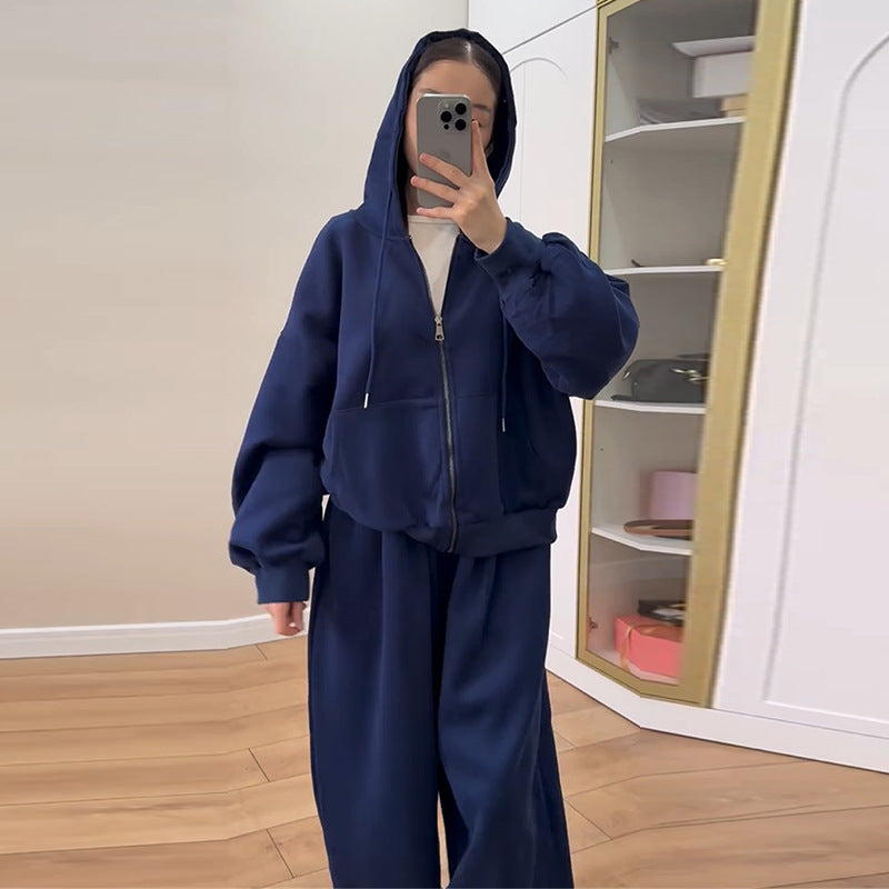 Damen lässiger Hoodie- und Jogginghose-Anzug Drune