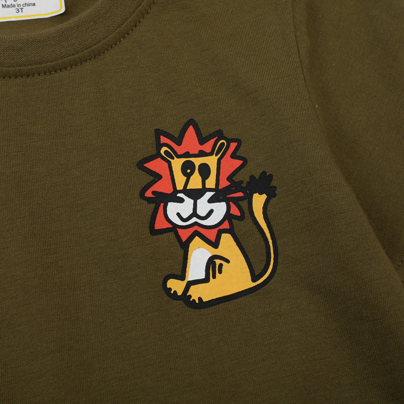 Kinder T-Shirt mit kreativem Löwen-Motiv Drune