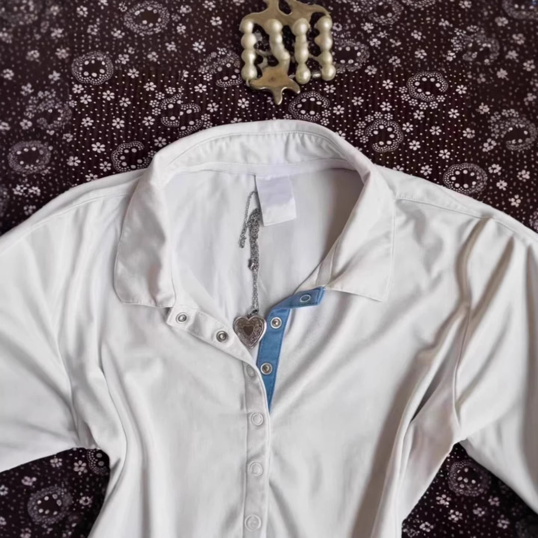 Damen Sportliches Polo-Shirt mit gestreiftem Kragen Drune