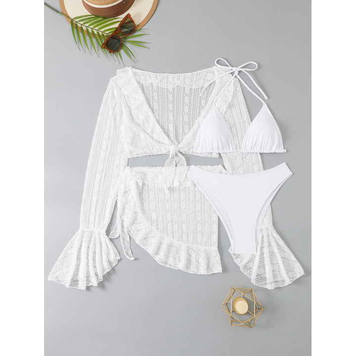 Damen Badeanzug-Set mit Spitzenoberteil und Rüschen von Drune