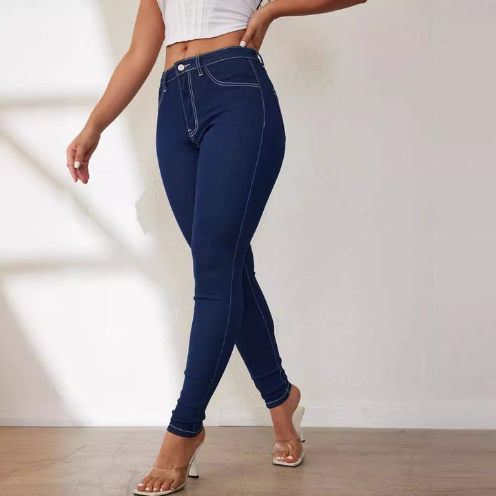 Damen Slim Fit Jeans mit hohem Bund und Elastananteil Drune