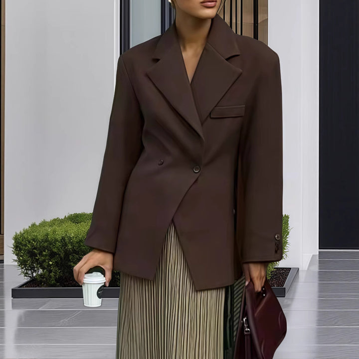 Damen Stilvolle und elegante Doppelreiher-Jacke Drune