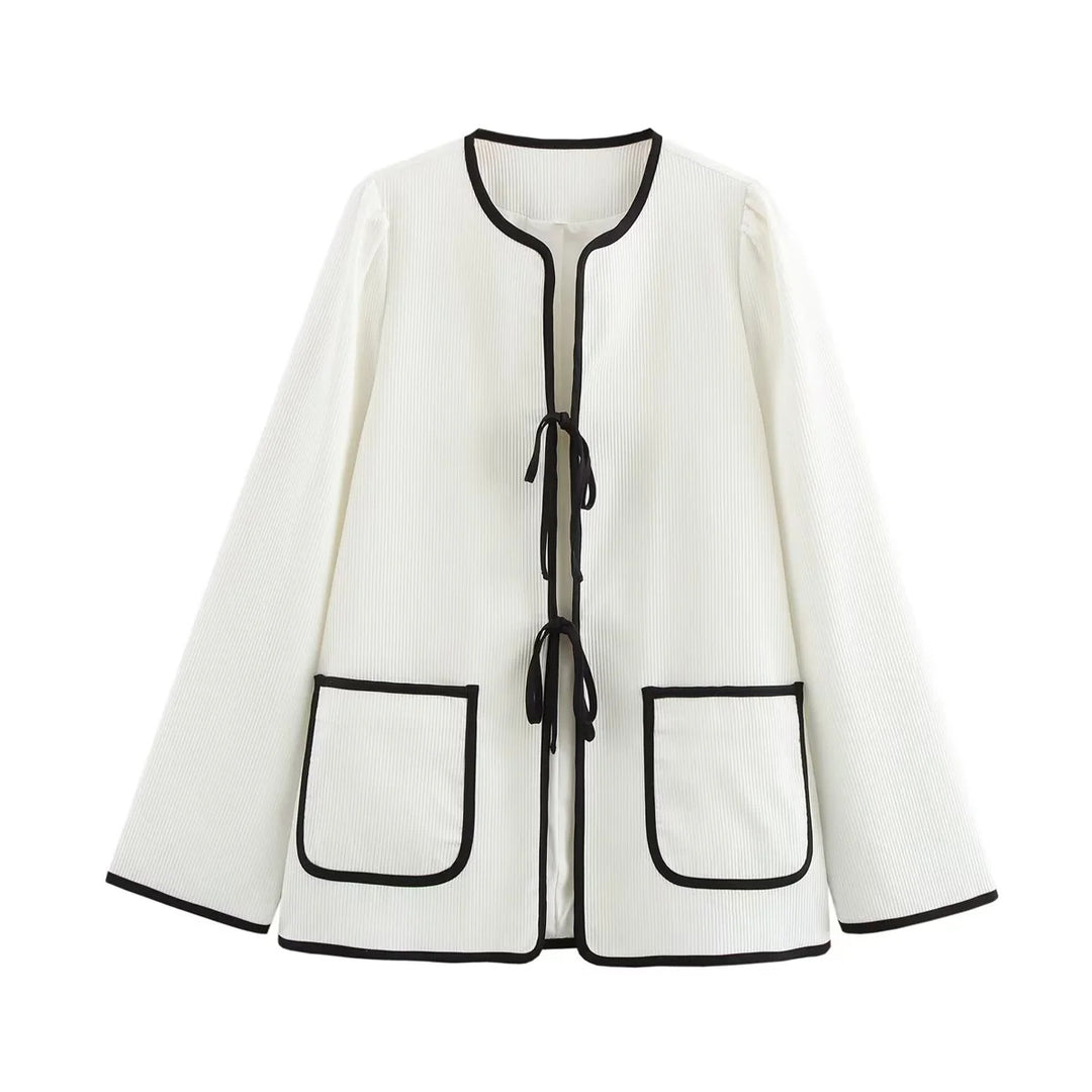 Damen lässige Arbeitsjacke mit praktischer Knopfdetail und modischen Taschen Drune