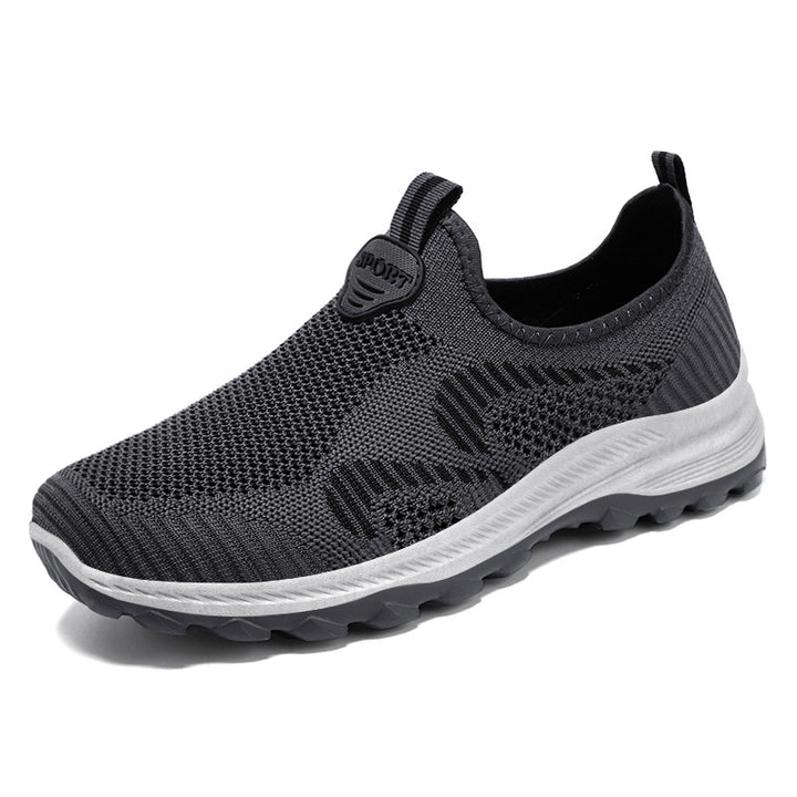 Herren nan elastischer Strick-Slip-On Trekking-Sneaker mit griffiger Profilsohle und ergonomischer Dämpfungssohle Drune