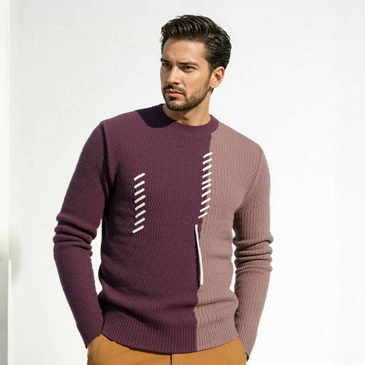Herren modischer Pullover mit strukturiertem Design und einzigartigen Knotendetails Drune