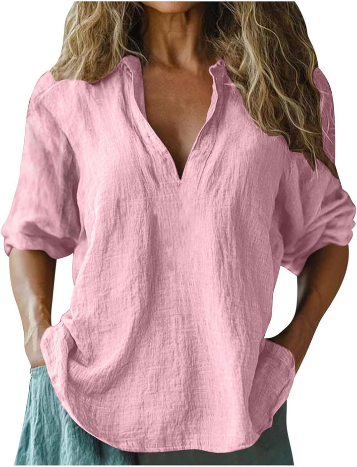 Damen lässige Leinenbluse Drune