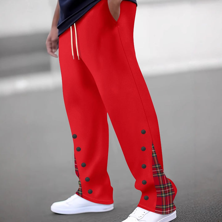 Herren Sportliche Jogginghose mit kontrastierenden Druckknöpfen und atmungsaktivem Stoff Drune