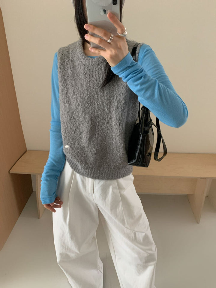 Damen Strickweste mit weichem, flauschigem Material und modernem Schnitt Drune