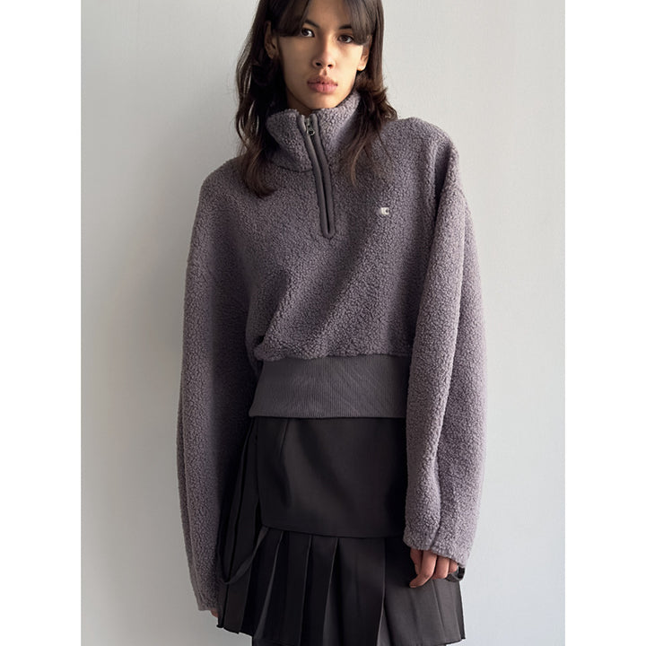Damen kuscheliger halbgeschlossener Pullover Drune