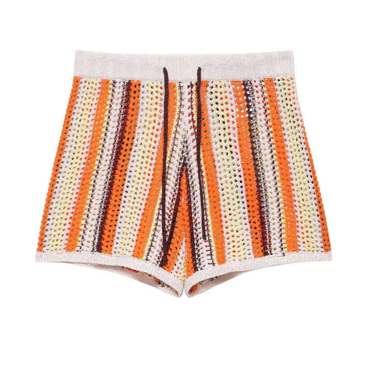 Damen gestreifte Sommershorts aus luftigem Material Drune