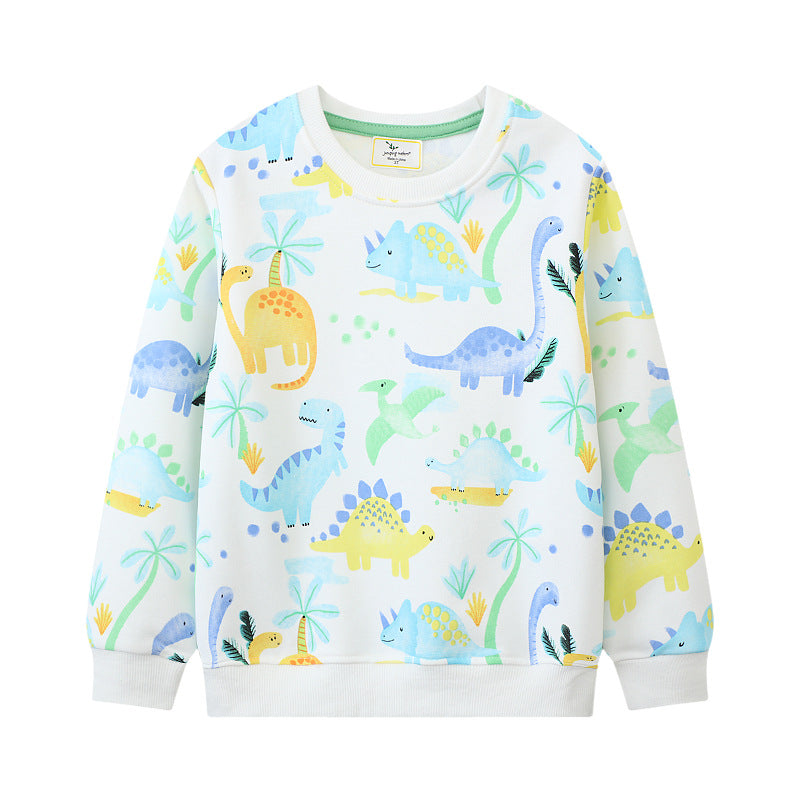 Kinder Sweatshirt mit buntem Dinosaurierdruck Drune