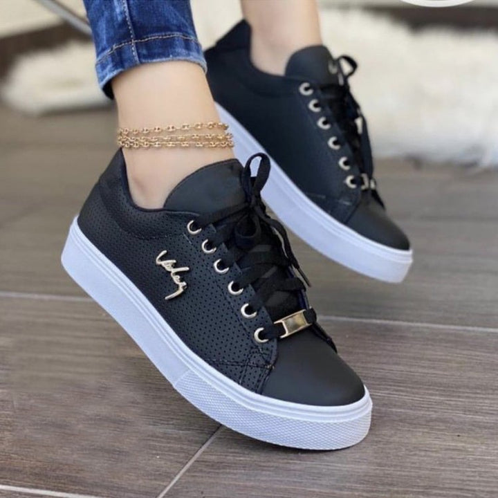 Damen modische Sneaker mit atmungsaktivem Obermaterial und eleganten Metallakzenten Drune