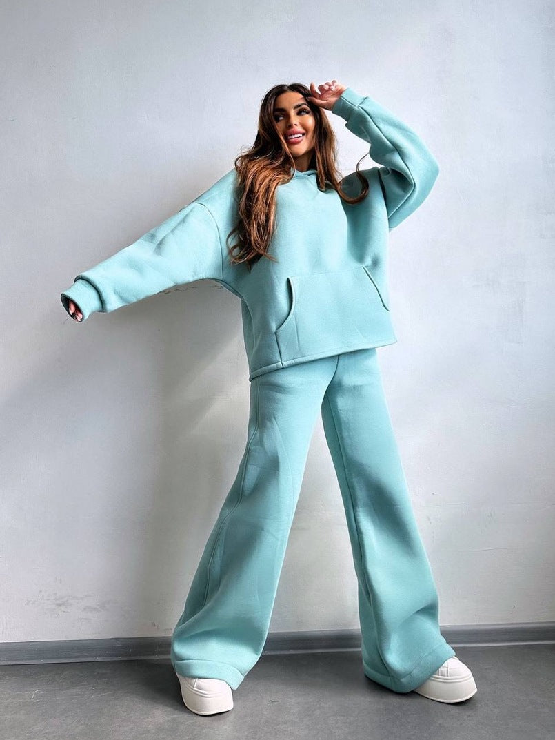 Damen Cooles Oversized Hoodie und weite Freizeithose Drune