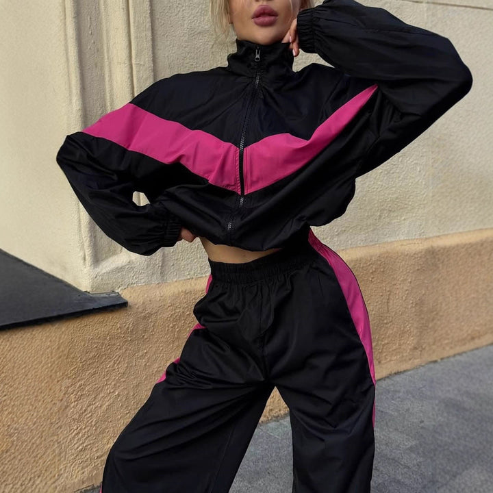 Damen sportlicher Funktionsanzug mit hohem Kragen und elastischen Bündchen Drune
