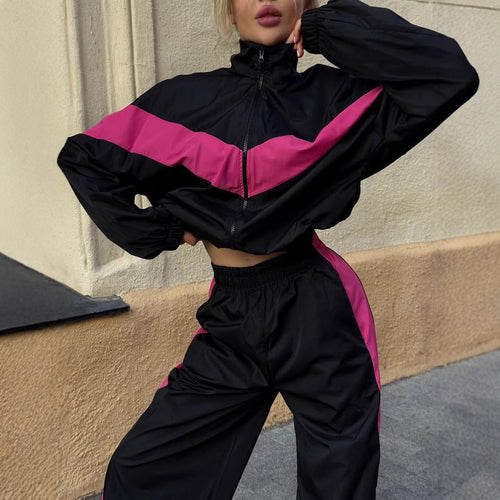 Damen sportlicher Funktionsanzug mit hohem Kragen und elastischen Bündchen Drune